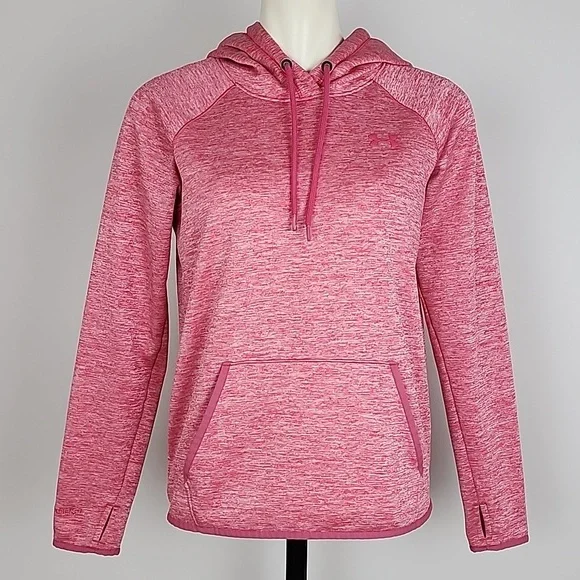 Under Armour Cold Gear Storm 1 Heathered Pink Hoodie Pocket Size S - Picture 2 of 14